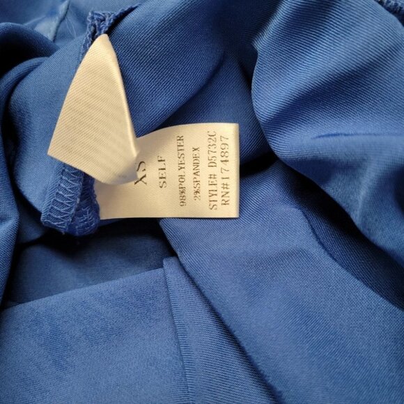 Fashion Nova X Cardi B Silky One Arm Aysymmetrical Dress Size XS Blue - Picture 3 of 7